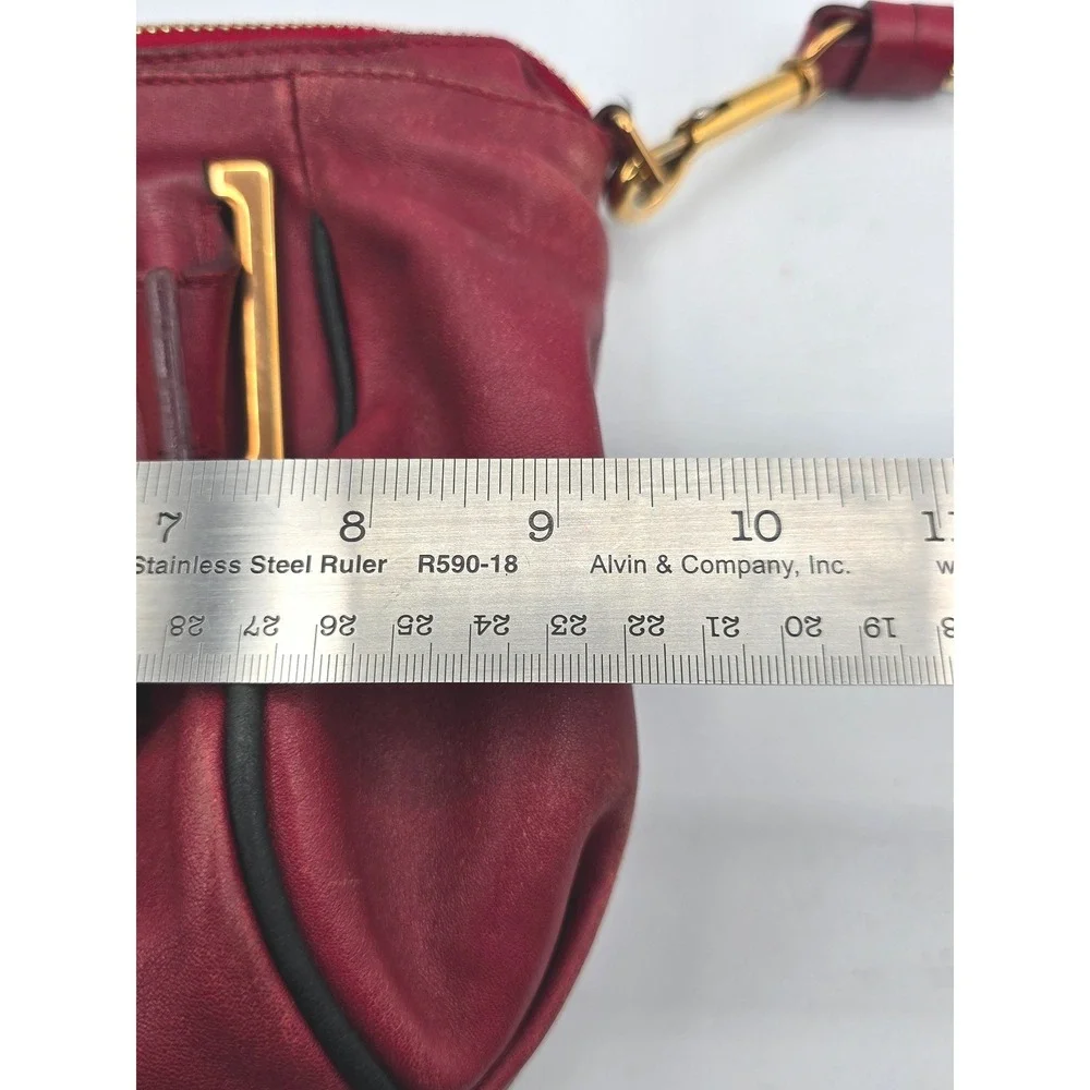 Authentic Chloe Ethel Small Red Leather Satchel Shoulder Crossbody Bag Handbag